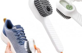 THE COOL GRANDMOM Multifunctional Liquid Shoe Brush with Soap Dispenser – Pack of 1 | Press Type Cleaning Box Long Handle Washer for Sneakers, Sports Shoes, Leather & Household