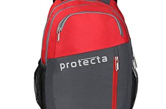 Protecta Twister 30 L Water Repellant Backpack for Laptops Up to 15.6 Inch – Grey & Red