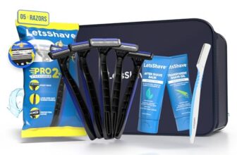 LetsShave Pro 2 Disposable Shaving Kit For Men, Pack of 5 Razors + 1 Pro Styler + 1 Transparent Shave Gel 30ml + 1 After Shave Balm 30ml & Travel Pouch, Razor for Men, Shaving Kit