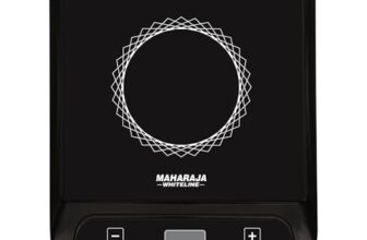 Maharaja Whiteline Marvello 13DX 1300W Smart Induction Cooktop| 7 Preset Indian Menus | Automatic Voltage Regulator | Pan Sensor Technology | Safe, Fast & Energy Efficient | Easy Clean Surface, Black
