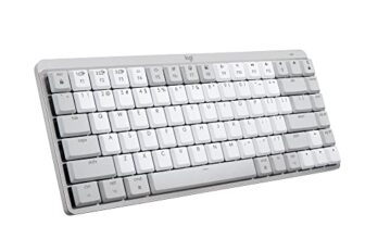 Logitech MX Mechanical Mini for Mac Wireless Illuminated Keyboard with Free Adobe subscription, Low-Profile Performance Switches, Tactile Quiet Keys, Backlit, Bluetooth, USB-C, Apple, iPad – Pale Grey