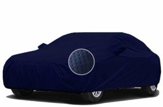 Sulfar 100% Waterproof Car Body Cover Compatible with Mirror for Tata Nano (Triple Stitched, Full Bottom Elastic, Blue-TB)