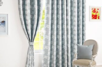 Story@Home Curtains 8 Feet Set of 1 | Room Darkening Curtain | Floral Print | Thermal Insulated Semi Long Door Curtain for Living Room | (116 X 242 Cm, Greyish Blue & White) | Perfect for Home Decor
