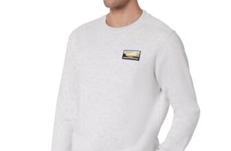 Wildcraft Men Sierra Solid Cotton Blend Round Casual Sweatshirt, Full Sleeve – Regular fit, Light Grey, Extra Large