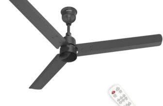 Polycab Wizzy Plus 1200mm 5-Star BLDC, Remote Ceiling fan for Living Room| 55% Energy Saving, 100% Copper, High Air Delivery, Free Installation | 3+1 yr Warranty【Matt Black】