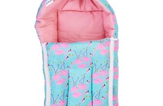 BUMTUM Flamingo 3 in-1 Sleeping Bag, 0-6 Months Baby Bed, Sleeping Bag, Carry Nest, New Born Baby Unisex, Sea Green, Cotton, Free Size