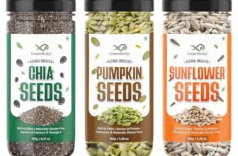 GreenFinity Healthy Seeds Combo Pack- Pumpkin-150g, Sunflower-150g, Chia Seeds-175g | Rich in Fiber, Omega and Nutrients | Gluten Free Seeds for Weight Management, Snacks, Smoothies, Baking and Salads