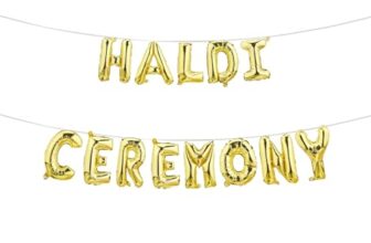 Just Party Haldi Ceremony Theme Foil Balloon Banner Combo – Set Of 13Pcs For Unforgettable Haldi,Wedding,Mehandi Celebrations