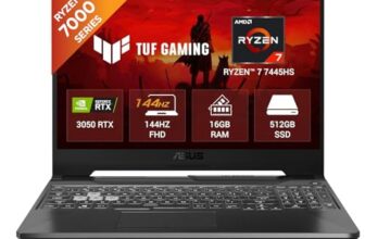 ASUS TUF A15 (2025), AMD Ryzen 7 7445HS,RTX 3050-4GB,75W TGP,16GB DDR5(Upgradeable Upto 64GB) 512GB SSD,FHD,15.6″,144Hz,RGB Keyboard,Windows 11,Graphite Black,2.3 Kg FA506NCG-HN199W, Gaming Laptop