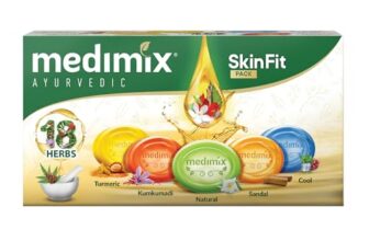 Medimix Ayurvedic Skinfit Bathing Soaps 125G (Pack Of 5)| For Healthy & Protected, Cool & Fresh, Soft & Supple, Radiant & Glowing Body | Paraben & Sulphate Free | 100% Vegan
