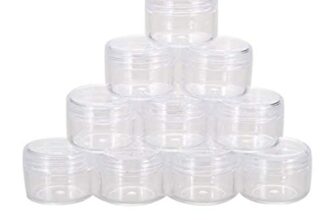 DIY Crafts Design No # 4, Pack of 10 Pcs, Portable Cosmetic Empty Acrylic Jar Containers with Screw Caps (Design No # 4, Pack of 10 Pcs)