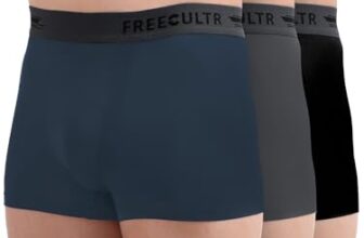 Freecultr Men’s Underwear Anti Bacterial Micromodal Airsoft Trunk – Non Itch No Chaffing Sweat Proof – Size XL Pack of 3-Ash Grey,Prussian Blue,Pot Black