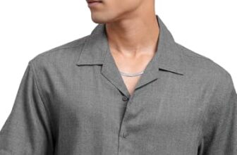 Locomotive Men’s Relaxed Fit Shirts | Solid | Half Sleeves | Cuban Collar | Casual Shirts | Men Shirts