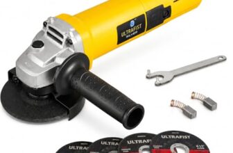 ULTRAFIST Silver UF-AG801 Angle Grinder 850W, 4 Inch/100mm Electric Grinder Machine, 11000 RPM, 220V, Metal Cutting & Grinding Machine 2 Cutting Wheels 2 Grinding Wheels