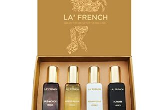 La French Oud Unisex Perfume Gift Set 4 x 20ml for Men & Women with Adventure, Romance, Al Hisan, Woody Scents
