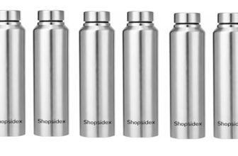 Shopsidex® bottle Stainless Steel Water Bottle, 1000 ml, Silver, Leak-Proof, Modern Design Stainless Steel Water Bottle,school/college/office/home/kitchen/gym/travelling (Pack 6)