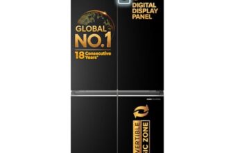 Haier 520 L 3 Star Lumiere Frost Free Triple Inverter French Door Side by Side Refrigerator (HRB-600EK, Ebony Black, Magic Convertible Zone, Deo Fresh Technology, 2026 Model)