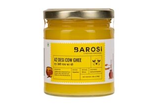 BAROSI A2 Desi Cow Ghee 180ML | Curd Churned Danedar Puja Ghee | Traditional Bilona Method | Grass-Fed Desi Cow | Lab Tested | Pure, Natural, Aromatic | Shudh Gaaye ka Ghee | Glass Jar (180ml)