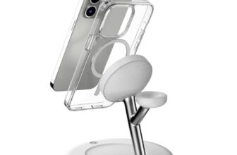 Toreto Mag Swift Magnetic Fast Charging Station with 30w Adapter with C to C Cable for Magsafe Devices, Wireless Charger, for iPhone 16/15/14/13/12, Apple Watch & AirPods (White)