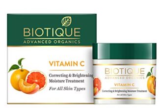 Biotique Vitamin C Correcting & Brightening Face Cream | Non-Greasy Formula for All Skin Types | Enhances Glow & Even Skin Tone | 50g
