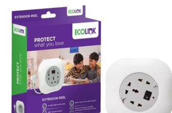 EcoLink Extension Reel 4 Meter | Retractable Cable | Multi-Socket Power Reel | Heavy-Duty Build | Home, Shop & Workshop Use | Pack of 1, White
