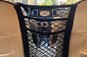 Lustre 3-Layer Car Mesh Organizer, Seat Back Net Bag, Barrier of Backseat Pet Kids, Cargo Tissue Purse Holder, Driver Storage Netting Pouch