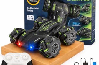 VEBETO Remote Control Drift Stunt Car Toy | 1 Year Warranty | 4×4 RC Car for Kids & Adult | High Speed Racing Car | Omni-Directional Wheels | 360° Rotation | Double Sided Driving | RGB Lights Music