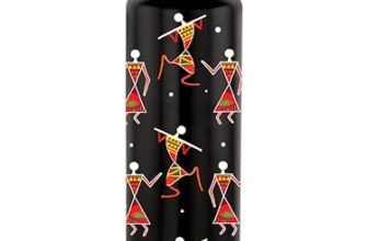 NIRLON Classic Flip UV Printed Single Wall Stainless Steel Sipper Cap Water Bottle 1000ml |Fridge Water Bottle| Office Bottle|Gym Bottle|School Bottle|Treking Bottle|Travel Bottle (Warli Art Black)