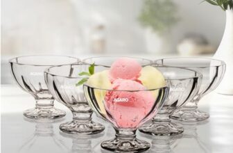 AGARO Glass Elegant Ice Cream Bowl 140ml Set of 6, Ice Cream Bowl, Dessert Cup for Sundae, Sweets, Snacks, Fruit, Pudding, Nuts Or Dip, Serving Bowls, Tableware Set, Transparent