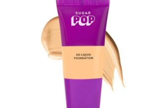 SUGAR POP HD Liquid Foundation Tube with SPF 30 | Lasts upto 16hrs | Full Coverage | Water-Resistant | Matte Finish | 18ml – 05 Almond