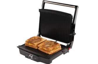 Hafele Grilla 2000 Watt Sandwich Maker|Griller|Jumbo Size |180° Openable Grill Plate |Non Stick-Bpa&Ptfe Free |Auto Temp Cut-Off, Black