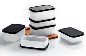 AQUAWARE Plastic Storage Food Containers with Lid Set of 12 (6x350ml & 6x250ml) Black,BPA Free Food Grade Plastic Container,Microwave & Dishwasher Safe,Airtight Leak Proof,Lunch box for office