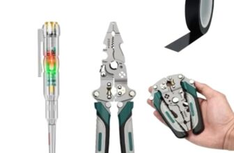 Wire Stripper Tool, Voltage Test Pen With Black Tape for Electric Wire, Foldable Wire Stripping Pliers with Multi-Function Slots and Screwdriver Tester Pen with Indicator Light