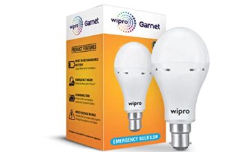 Wipro Garnet 8.5w LED Emergency Bulb | Cool Day White (6500K) | B22 LED Bulb Base | Inverter Bulb for Home, with 4 Hours Battery Back up| Li-ion Battery | Over Charging Protection | Pack of 1