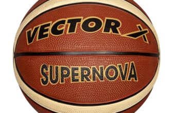Vector X 14 Panel Supernova Rubber Moulded Indoor/Outdoor Basketball with Butyl Bladder, Brick Brown, Size: 5 (Suitable for Practice/Match/Training) + Free Air Needle