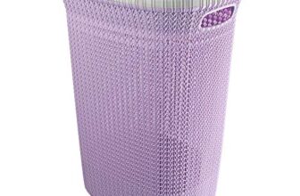 Cello Creta Laundry Bag/Basket with lid, Violet, 50 Ltrs.