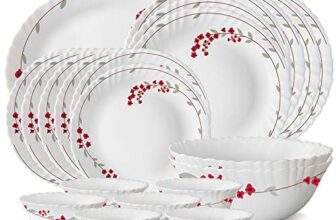 Larah by BOROSIL Verona Opalware Dinner Set, 21-Pieces, White