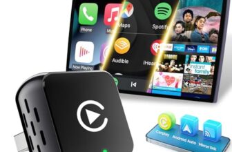 CEROAN 4-in-1 Wireless Carplay & Mirror Link Adapter, Ultra Android Auto Wireless Adapter with Bluetooth 5.3 & 5GHz Dual-Band WiFi, Latency-Free, Supports iOS 10+/Android 11+ (Mirror Pro Mode)