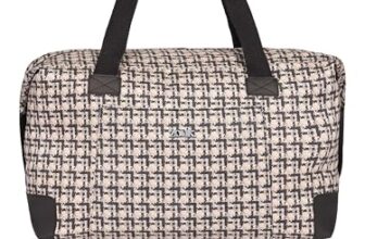 ZOUK Collapsible Duffle Bag for Men and Women | Lightweight Foldable Travel Duffel Bag | Vegan Leather & Handcrafted Fabric | Water-Resistant Lining | 33L Weekend & Short Trip Bag | Carter Checks
