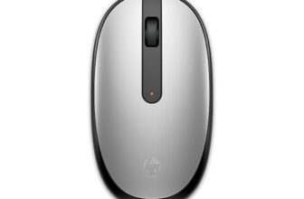 HP 240 Bluetooth Mouse/Ambidextrous; Compact Size; Portable Mouse/Red Optical Tracking/1600 dpi/3 Years Warranty/Pike Silver (43N04AA)