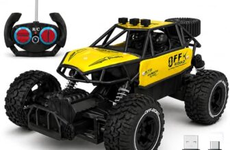 Zivvy Yellow RC Car Rock Crawler Remote Control Car with LED Headlight, Rechargeable Battery High Speed Off Road RC Car, Monster Truck Toy Car for Kids & Boys 7-14 Years | Remote Control Car Toy Gift