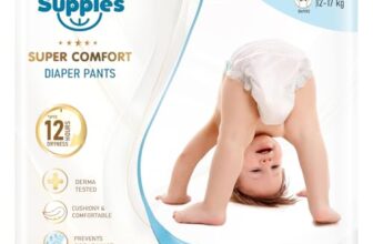 Amazon Brand – Supples Super Comfort Baby Diaper Pants | X-Large (12–17 kg), 54 Count | Dermatologically tested, Ultra-Thin, Soft & Breathable | Wetness Indicator, Anti-Leak, All-Night Absorbency