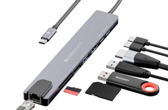 ZEBRONICS CT81 (8 in 1) Multiport HUB, 4K HDMI, 100 Watts PD Charging, USB 3.0, 2X Type C, 2X USB, SD, mSD, RJ45, Compact Metal Design, LED Indicator, Multi OS Compatible