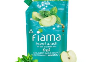 Fiama Fresh Hand Wash, 750 ml Refill Pack, Value Pouch, Peppermint Oil & Green Apple Extract Handwash, for Soft & Supple Hands