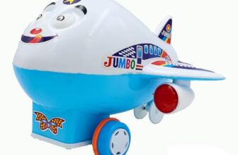 ToyBharat Jumbo Plane Friction Power Toy in Multicolour with Realistic Design for Kids Aged 1-6 Years. Safe, Non-Toxic, Battery-Free, Ideal for Indoor and Outdoor Play.