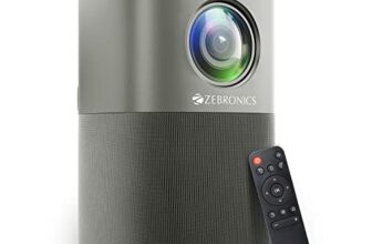 ZEBRONICS PIXAPLAY 18, Smart LED Vertical Projector, 3800 Lumens, 4K Support, Dolby Audio, 200 inch Screen Size, HDMI, USB, WiFi, Supports Bluetooth, 1080p Native, Electronic Focus, APP Support