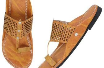 IndieStride Ethnic Rajasthani Slippers for Men, Color – TAN, UK Size 7