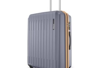 Safari Genius Alley 66cm Medium Check-in Trolley Bag Hard Case Polypropylene, 4 Spinner Wheels, 360 Degree Wheeling Luggage, Travel Bag, Suitcase for Travel, Trolley Bags for Travel, Flintstone