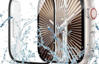 GLAMYOURS Hard PC Case with Tempered Glass Screen Protector Compatible with Apple Watch Series 9 (2023) Series 8 Series 7 41mm, Thin Scratch Resistant Cover for iWatch S9/S8/S7