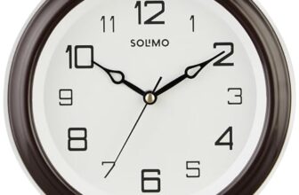 Amazon Brand – Solimo Abstract Wall Clock | Round | Plastic | 8 Inch | Brown – Analog